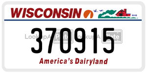 370915  license plate in WI