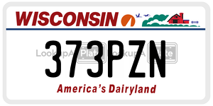 373PZN  license plate in WI