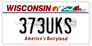 373UKS  license plate in WI