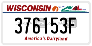 376153F  license plate in WI
