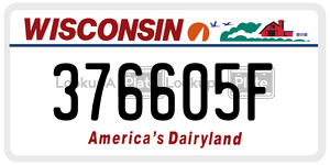 376605F  license plate in WI