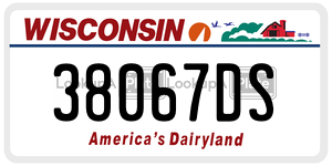 38067DS  license plate in WI