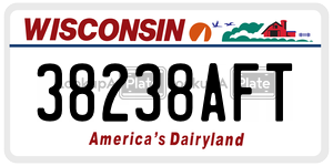 38238AFT  license plate in WI