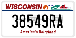 38549RA  license plate in WI