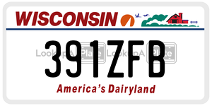 391ZFB  license plate in WI