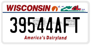 39544AFT  license plate in WI