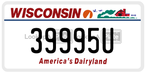 39995U  license plate in WI