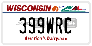 399WRC  license plate in WI