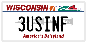 3USINF  license plate in WI