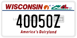 40050Z  license plate in WI