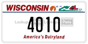 4010  license plate in WI