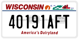 40191AFT  license plate in WI