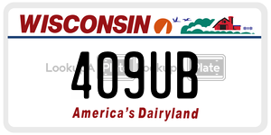409UB  license plate in WI