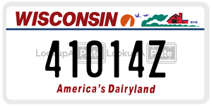 41014Z  license plate in WI