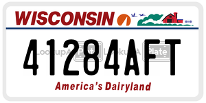 41284AFT  license plate in WI