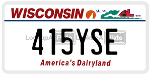 415YSE  license plate in WI