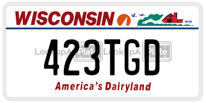 423TGD  license plate in WI