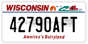 42790AFT  license plate in WI