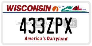 433ZPX license plate in Wisconsin