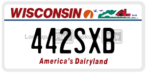 442SXB  license plate in WI