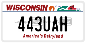 443UAH  license plate in WI