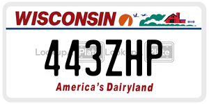 443ZHP  license plate in WI