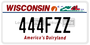 444FZZ  license plate in WI