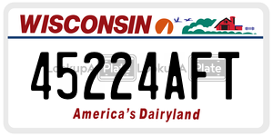 45224AFT  license plate in WI
