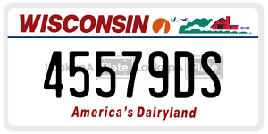 45579DS  license plate in WI