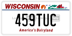 459TUC  license plate in WI
