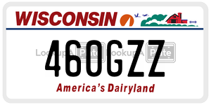 460GZZ  license plate in WI