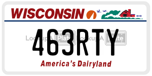 463RTY  license plate in WI