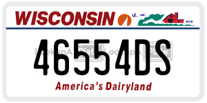 46554DS license plate in Wisconsin