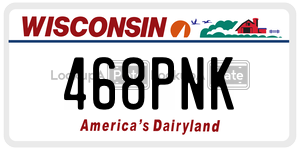468PNK  license plate in WI