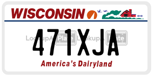 471XJA  license plate in WI
