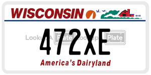 472XE  license plate in WI
