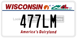 477LM  license plate in WI