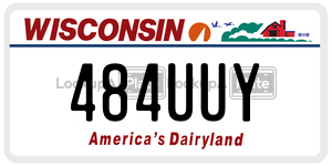 484UUY  license plate in WI