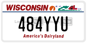 484YYU  license plate in WI