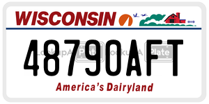 48790AFT  license plate in WI