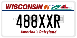 488XXR license plate in Wisconsin