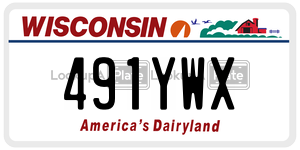 491YWX  license plate in WI