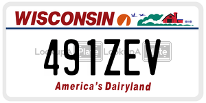 491ZEV  license plate in WI