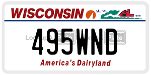 495WND  license plate in WI
