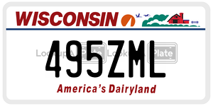 495ZML  license plate in WI