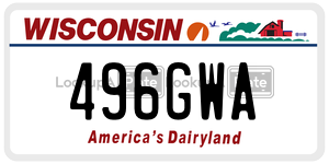 496GWA  license plate in WI