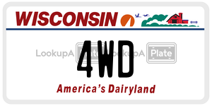 4WD  license plate in WI