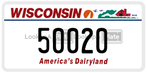 50020  license plate in WI