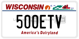 500ETV license plate in Wisconsin