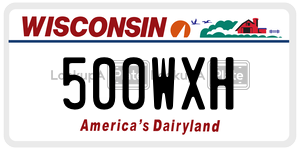 500WXH  license plate in WI